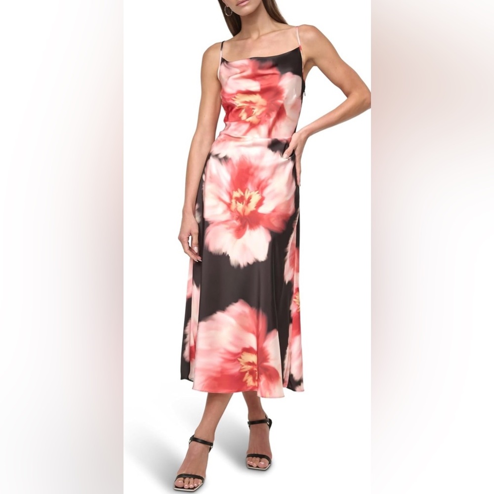 DKNY Women's Sleeveless Cowl Dress. Floral. Size 10. NWOT.